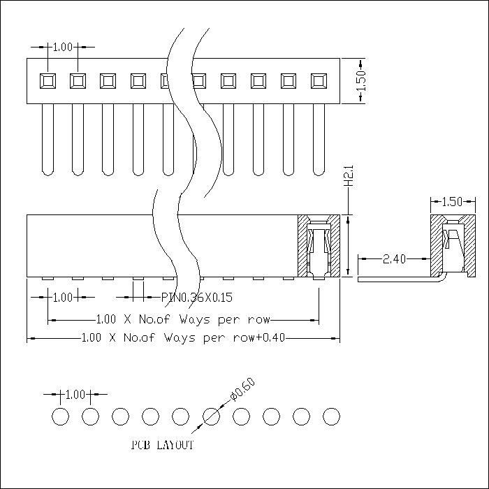 1.00 mm Female Header Single Row Right Angle Type FHBR01-40SHBT 1.00 mm Female Header Single Row Right Angle Type FHBR01-40SHBT
