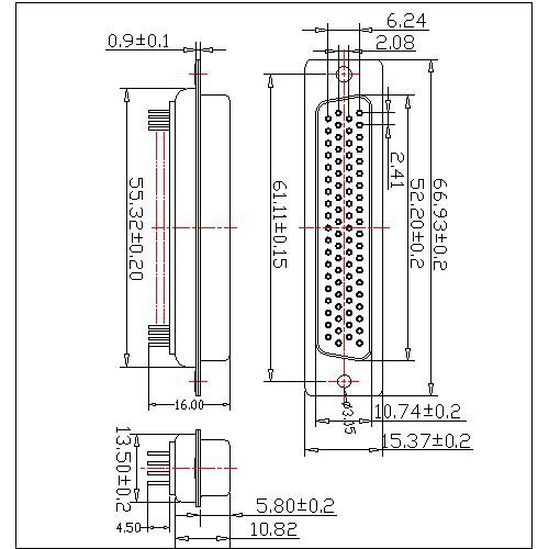 HDP02-F78XXXX D-SUB PCB Female Four Row 78 PinPitch241mmStraightstamped Pin 4 HDP02-F78XXXX D-SUB PCB Female Four Row 78 PinPitch241mmStraightstamped Pin 4