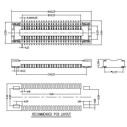 0.4mm Pitch SMT Type BTB Plug BB0.4F-1.5XXX01