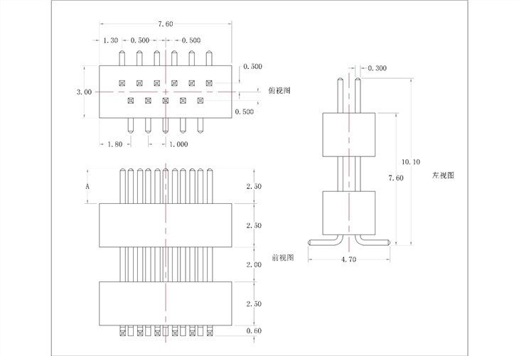 1.00mm Pitch Asymmetric Double Plastic Pin 11P SMT PHBM04-11-G3D-116-BB25