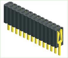 1,27 mm enkelrad rak typ honkontakt