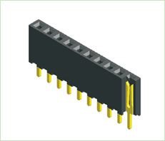 2.0mm Hona Header Enkelrad Rak Typ H6.35