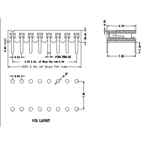 2.54mm Side Entry Type Female Header