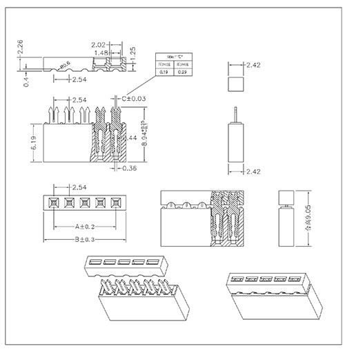 2.54MM SIMPLE TYPE IDC SOCKET CONNECTOR