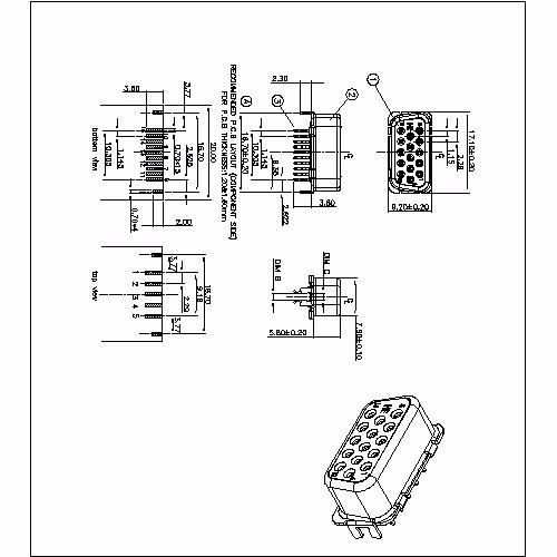 SLIM VGA 15P FEMALE STRADDLE TYPE