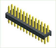 0,8 mm Pin Header Dubbel rad rak typ PHAS01