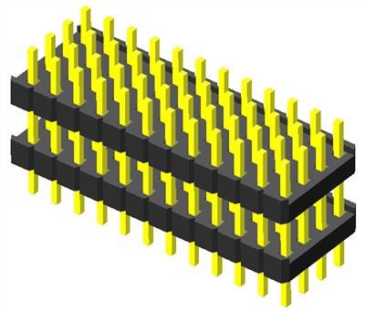 2.00mm Pin Header Fyrradig dubbel plastkontakt